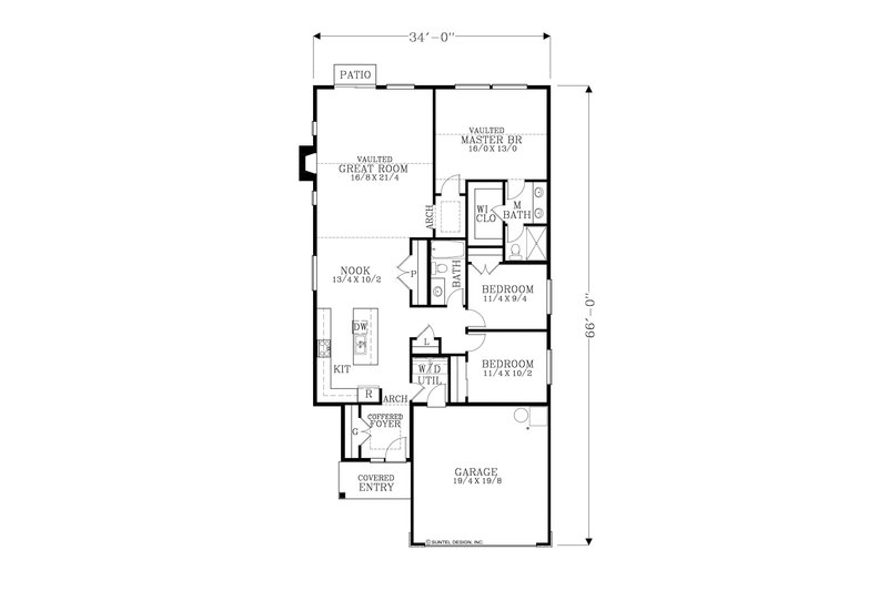 Dream House Plan - Floor Plan - Main Floor for Craftsman House Plan #53-714 - 3 bed, 2 bath