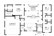 Farmhouse Style House Plan - 3 Beds 2 Baths 1592 Sq/Ft Plan #48-1126 