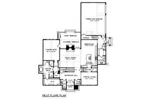 Floor Plan - Main Floor for European House Plan #413-131 - 4 bed, 3.5 bath