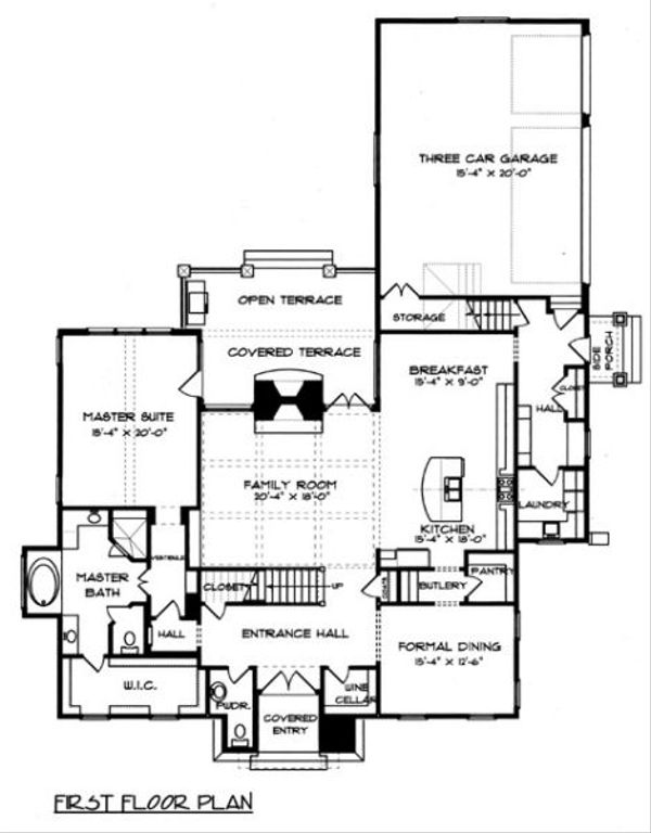 Home Plan - European Floor Plan - Main Floor Plan #413-131