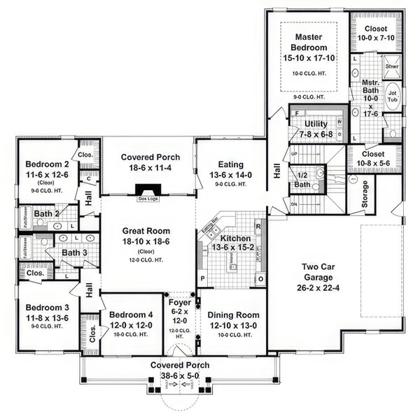 House Blueprint - Farmhouse Floor Plan - Main Floor Plan #21-570