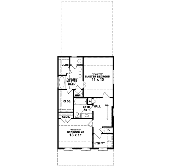 Classical Floor Plan - Upper Floor Plan #81-447