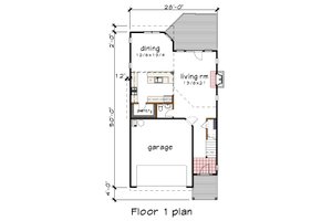 Floor Plan - Main Floor for Modern House Plan #79-300 - 3 bed, 2.5 bath