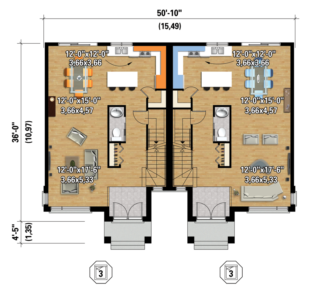 Contemporary Style House Plan - 6 Beds 2 Baths 3423 Sq/Ft Plan #25-4397 ...