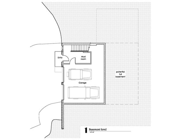 Craftsman Floor Plan - Lower Floor Plan #902-1