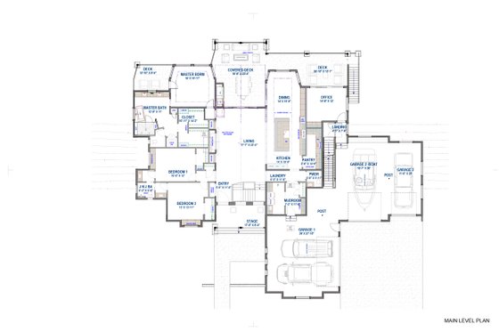 Floor Plan - Main Floor for Contemporary House Plan #1069-31 - 5 bed, 5.5 bath