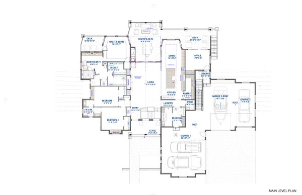 Contemporary Floor Plan - Main Floor Plan #1069-31