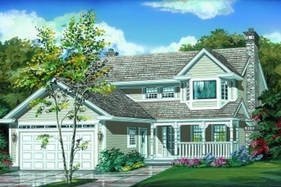 Exterior - Front Elevation for Traditional House Plan #47-133 - 3 bed, 2.5 bath