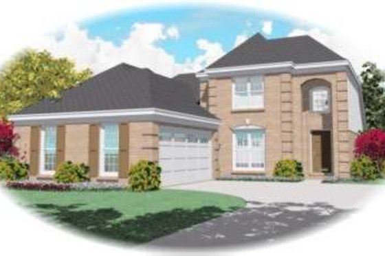 Exterior - Front Elevation for European House Plan #81-836 - 4 bed, 3 bath
