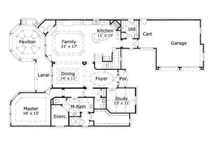 Floor Plan - Main Floor for European House Plan #411-478 - 3 bed, 2.5 bath