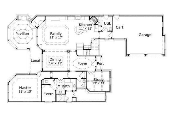 Floor Plan - Main Floor for European House Plan #411-478 - 3 bed, 2.5 bath