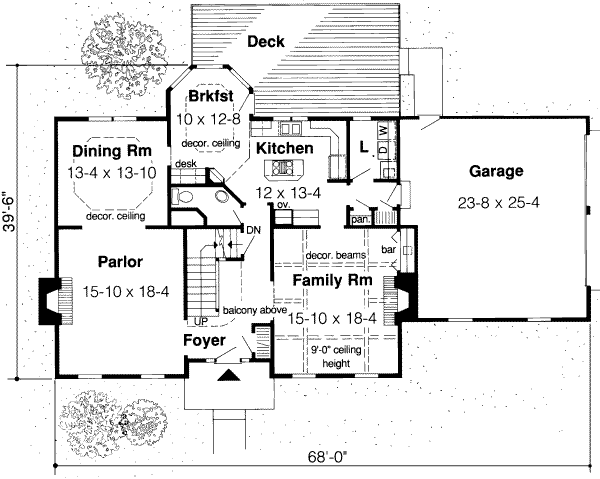 Colonial Floor Plan - Main Floor Plan #312-303