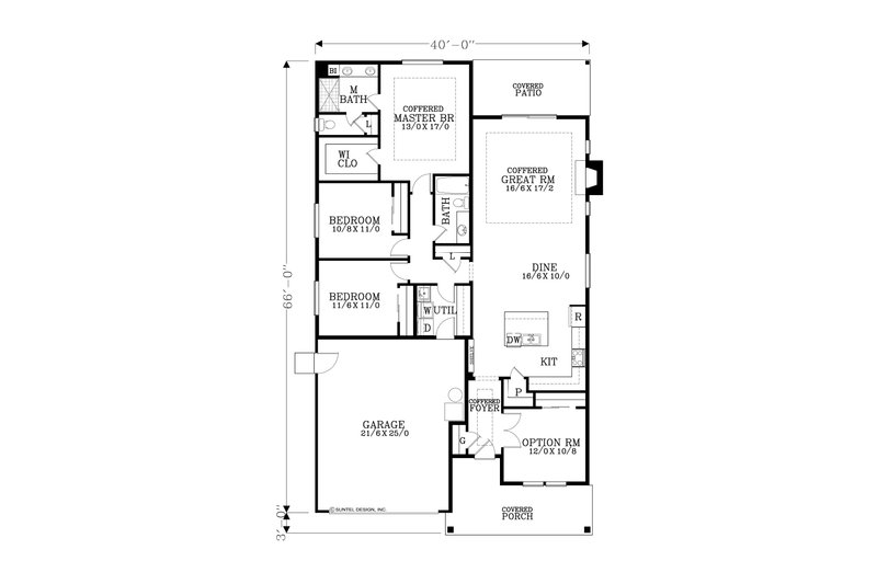 House Plan Design - Floor Plan - Main Floor for Craftsman House Plan #53-607 - 3 bed, 2 bath