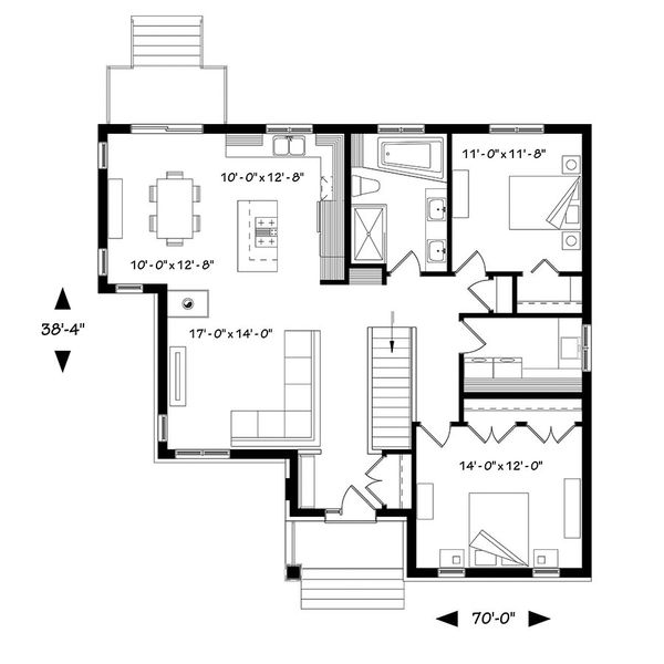 House Plan Design - Ranch Floor Plan - Main Floor Plan #23-2616