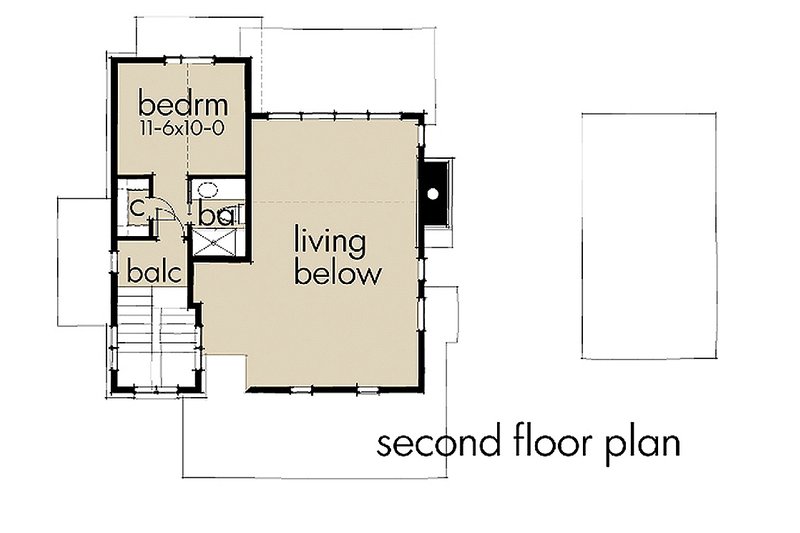 Dream House Plan - Floor Plan - Upper Floor for Contemporary House Plan #120-190 - 2 bed, 2 bath