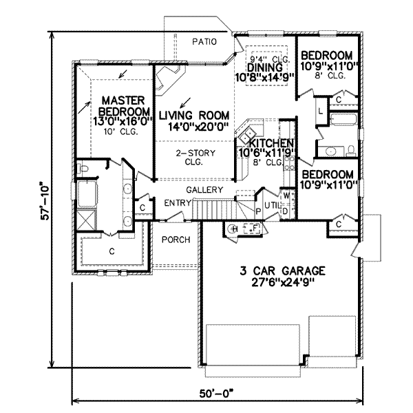 Traditional Floor Plan - Main Floor Plan #65-192