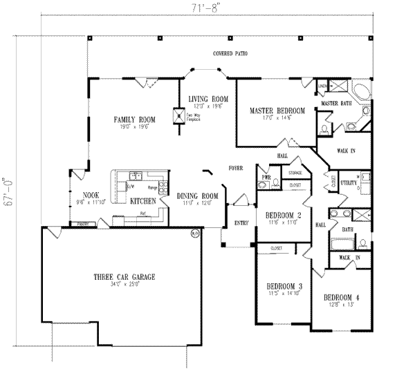 Mediterranean Floor Plan - Main Floor Plan #1-632