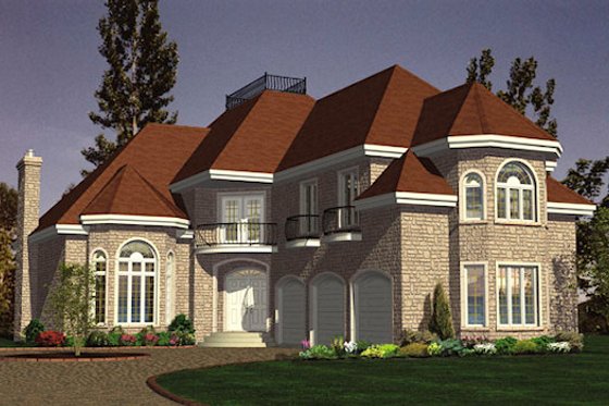 Exterior - Front Elevation for European House Plan #138-324 - 4 bed, 2.5 bath