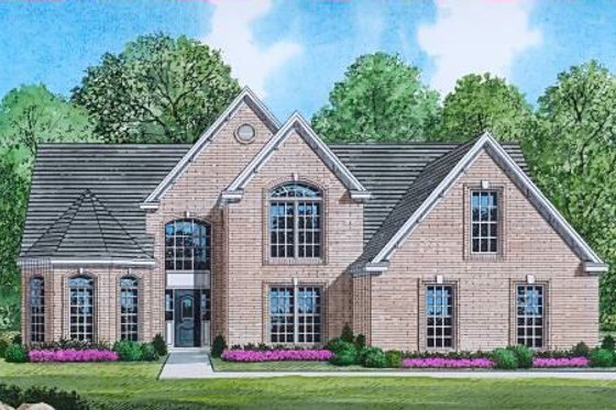 Exterior - Front Elevation for Traditional House Plan #424-18 - 4 bed, 3 bath