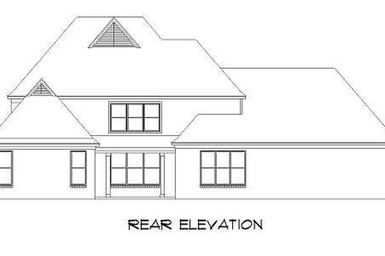 Exterior - Rear Elevation for European House Plan #424-80 - 5 bed, 3 bath