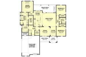 Floor Plan - Main Floor for Farmhouse House Plan #430-189 - 3 bed, 2 bath
