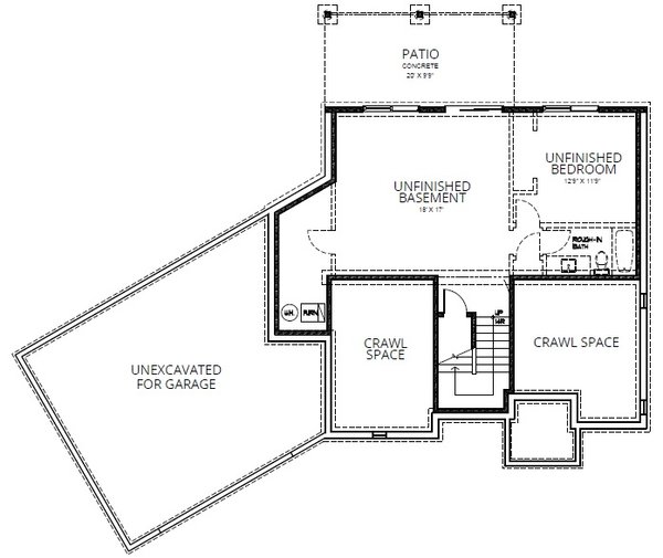 Farmhouse Floor Plan - Lower Floor Plan #112-174