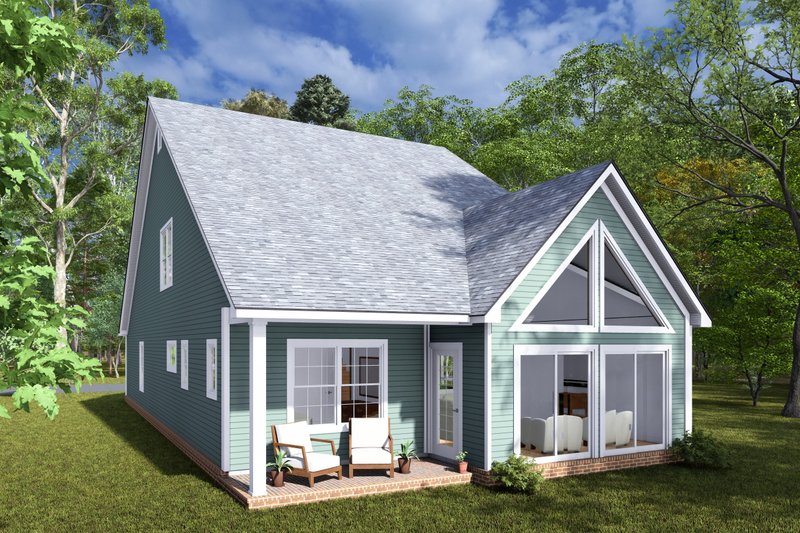 House Blueprint - Exterior - Rear Elevation for Cottage House Plan #513-2271 - 3 bed, 2.5 bath