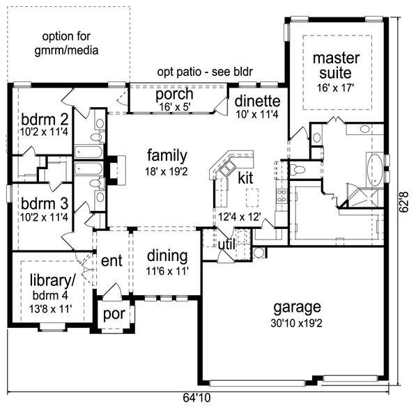 House Plan Design - European Floor Plan - Main Floor Plan #84-606
