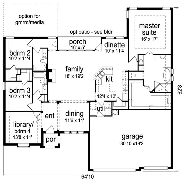 European Floor Plan - Main Floor Plan #84-606