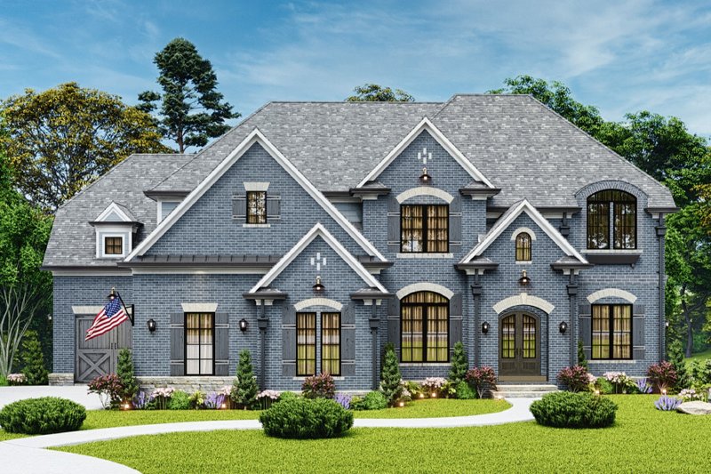 Exterior - Front Elevation 2 for Craftsman House Plan #54-721 - 5 bed, 4 bath