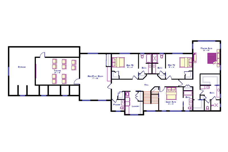 Dream House Plan - Floor Plan - Upper Floor for Farmhouse House Plan #1115-15 - 5 bed, 5.5 bath