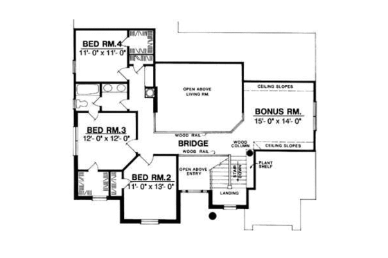 Floor Plan - Upper Floor for Traditional House Plan #40-106 - 4 bed, 2.5 bath