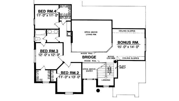 Traditional Floor Plan - Upper Floor Plan #40-106