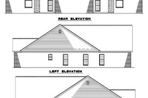 Exterior - Rear Elevation for Traditional House Plan #17-1068 - 3 bed, 2 bath