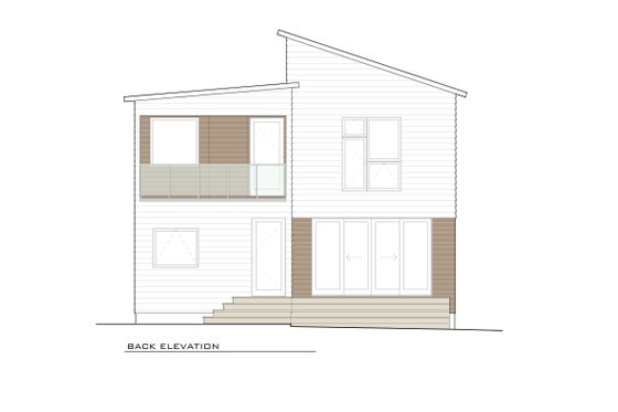 Exterior - Rear Elevation for Contemporary House Plan #909-9 - 3 bed, 2.5 bath