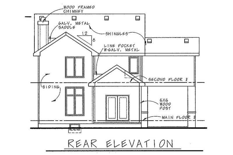 Dream House Plan - Exterior - Rear Elevation for European House Plan #20-1405 - 3 bed, 3 bath