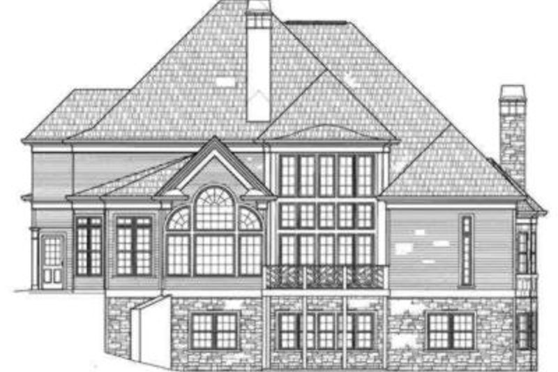 Home Plan - Exterior - Rear Elevation 1 for European House Plan #119-140 - 4 bed, 3.5 bath
