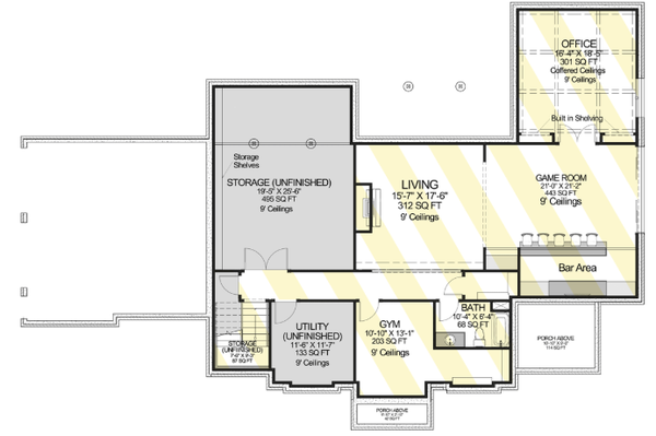 Tudor Floor Plan - Lower Floor Plan #1116-11