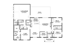 Floor Plan - Main Floor for Ranch House Plan #1064-258 - 3 bed, 2.5 bath