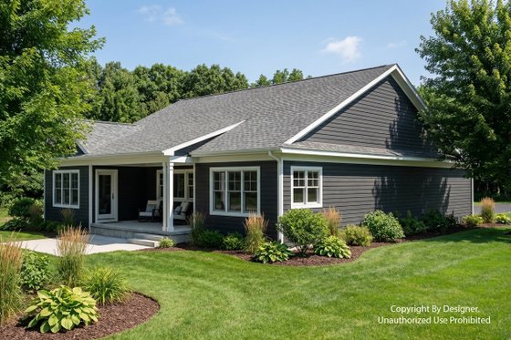 Exterior - Rear Elevation for Farmhouse House Plan #51-1520 - 3 bed, 2.5 bath