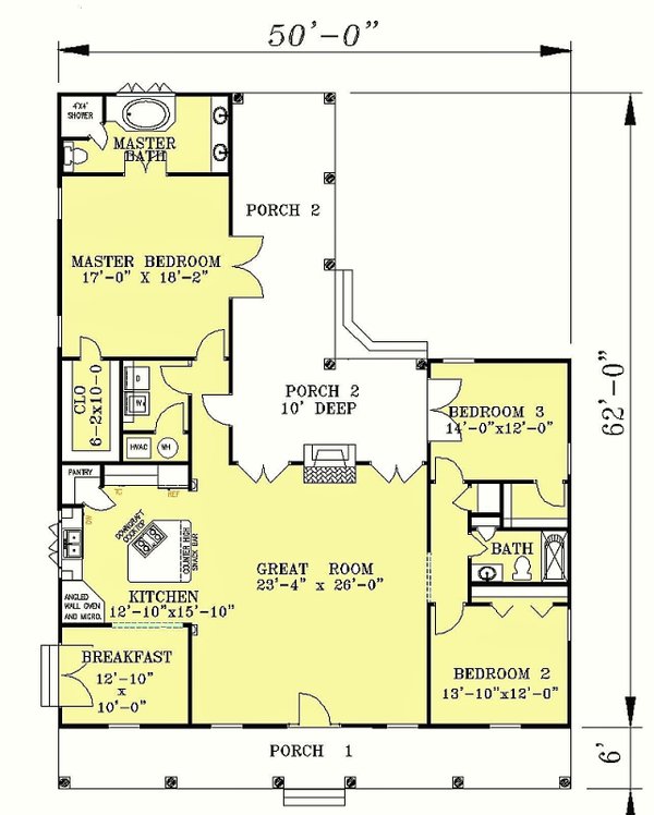 Architectural House Design - Country Floor Plan - Main Floor Plan #44-139
