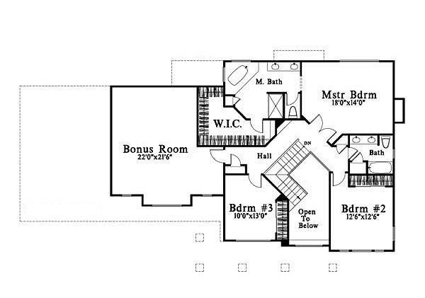 Craftsman Floor Plan - Upper Floor Plan #78-218