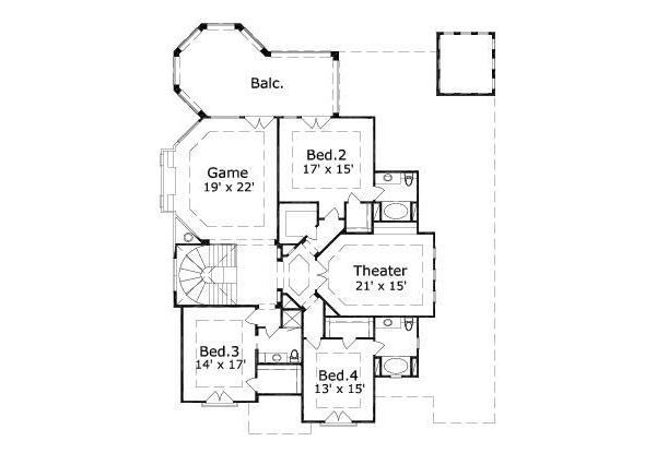 Mediterranean Floor Plan - Upper Floor Plan #411-596