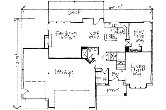 Floor Plan - Main Floor for Traditional House Plan #308-117 - 4 bed, 3 bath