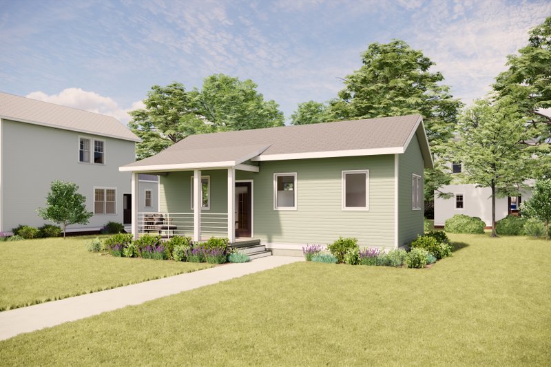 House Plan Design - Exterior - Front Elevation 2 for Bungalow House Plan #936-60 - 1 bed, 1 bath