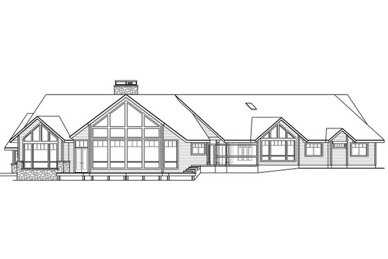 Exterior - Rear Elevation for Craftsman House Plan #124-1042 - 4 bed, 4.5 bath