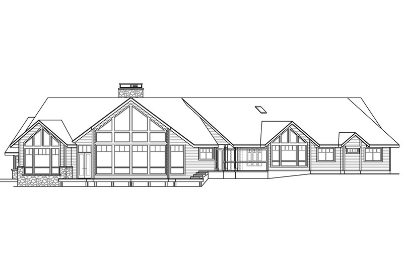 Dream House Plan - Exterior - Rear Elevation for Craftsman House Plan #124-1042 - 4 bed, 4.5 bath