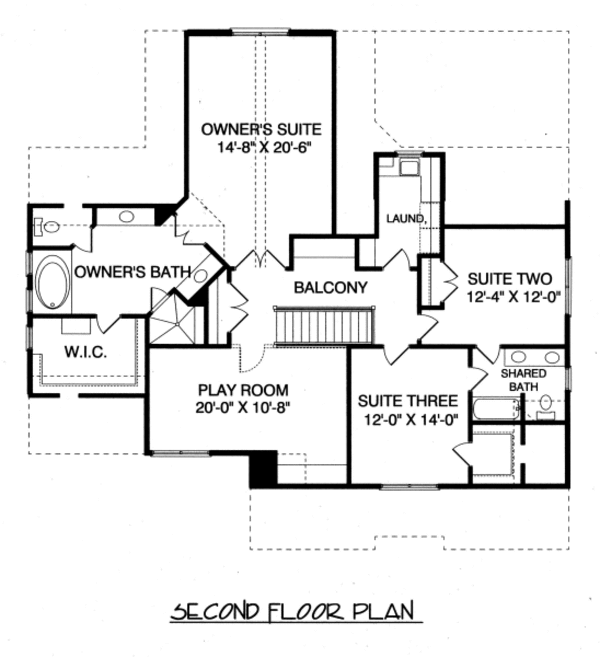 Tudor Floor Plan - Upper Floor Plan #413-851