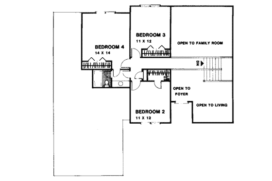 Floor Plan - Upper Floor for Traditional House Plan #56-172 - 4 bed, 2.5 bath