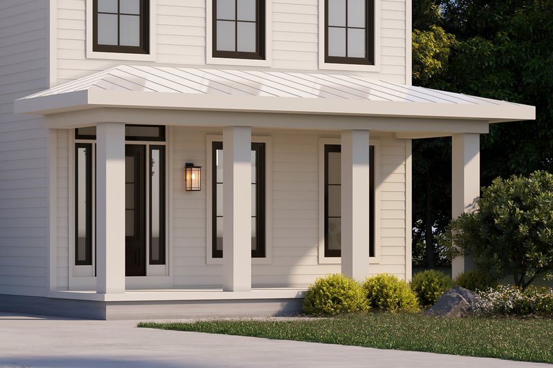 Architectural House Design - Exterior - Covered Porch for Farmhouse House Plan #20-2564 - 4 bed, 2.5 bath